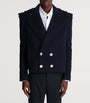 Navy Virgin Wool-Cashmere Reefer Jacket