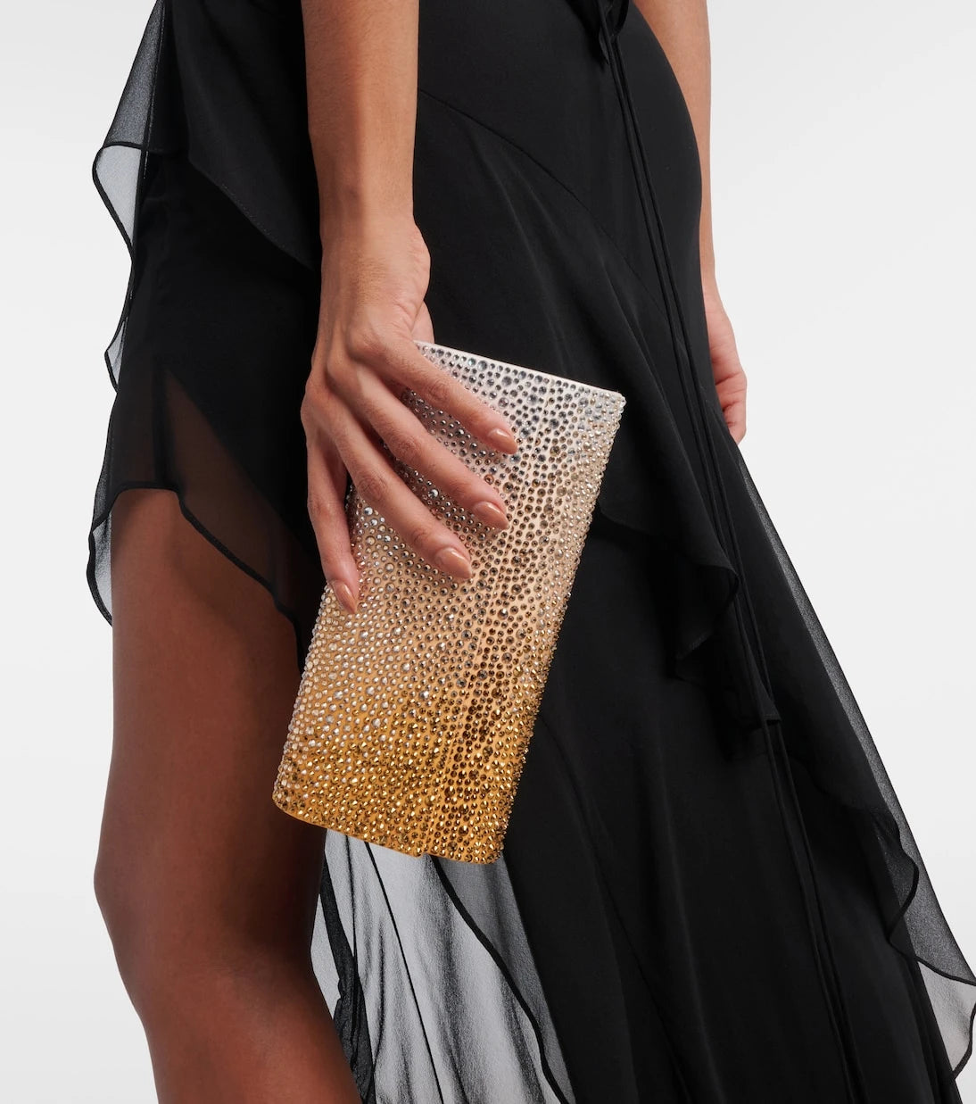Judith Leiber Couture - حقيبة كلاتش Perry مرصعة بالكريستال بتدرج لوني