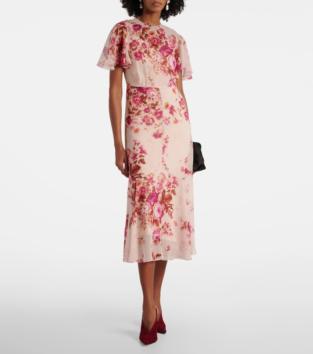 Erdem - Floral silk midi dress