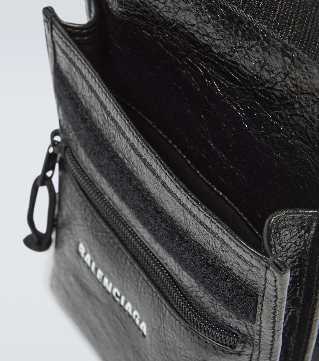 Balenciaga - Explorer leather pouch with strap