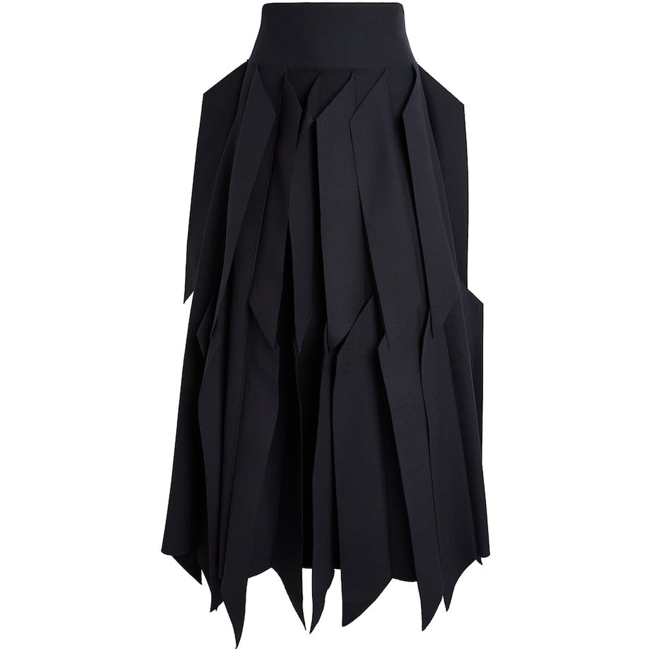 A.W.A.K.E. Mode Navy Ruffled Midi Skirt