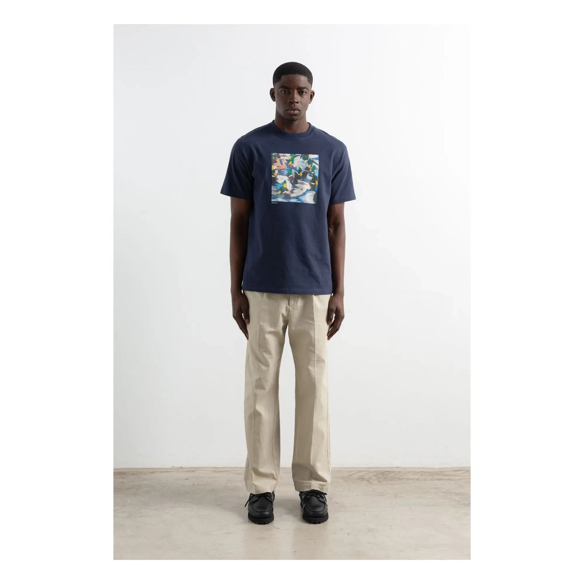 Edmmond Studios - Duck Lake cotton T-shirt  | Dark Blue