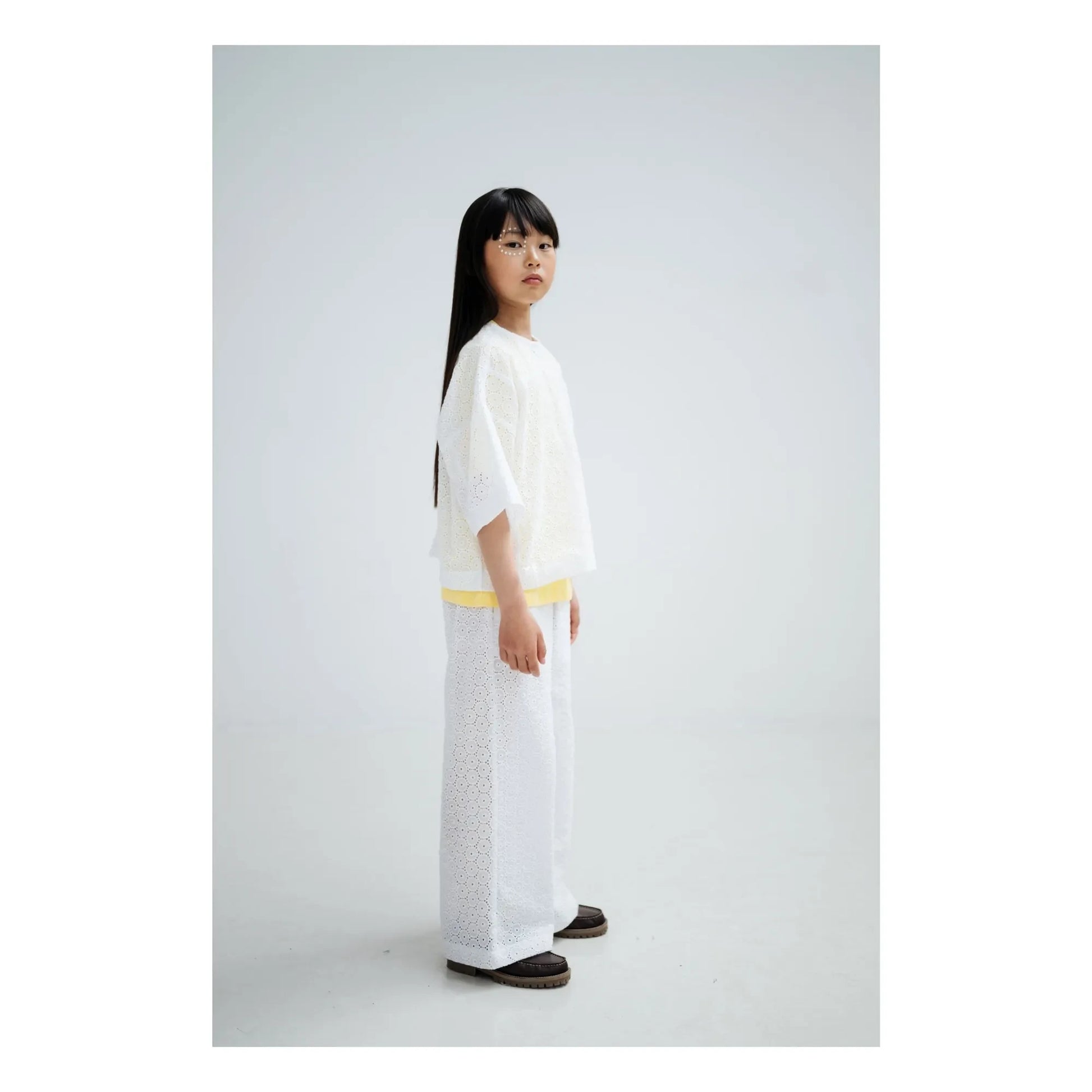 Repose AMS - Back buttoned blouse Embroidery Anglaise Organic cotton | White