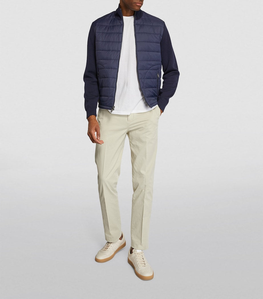 Ralph Lauren Purple Label Navy Quilted Knit Jacket