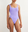 Purple Square-Neck Swimsuit