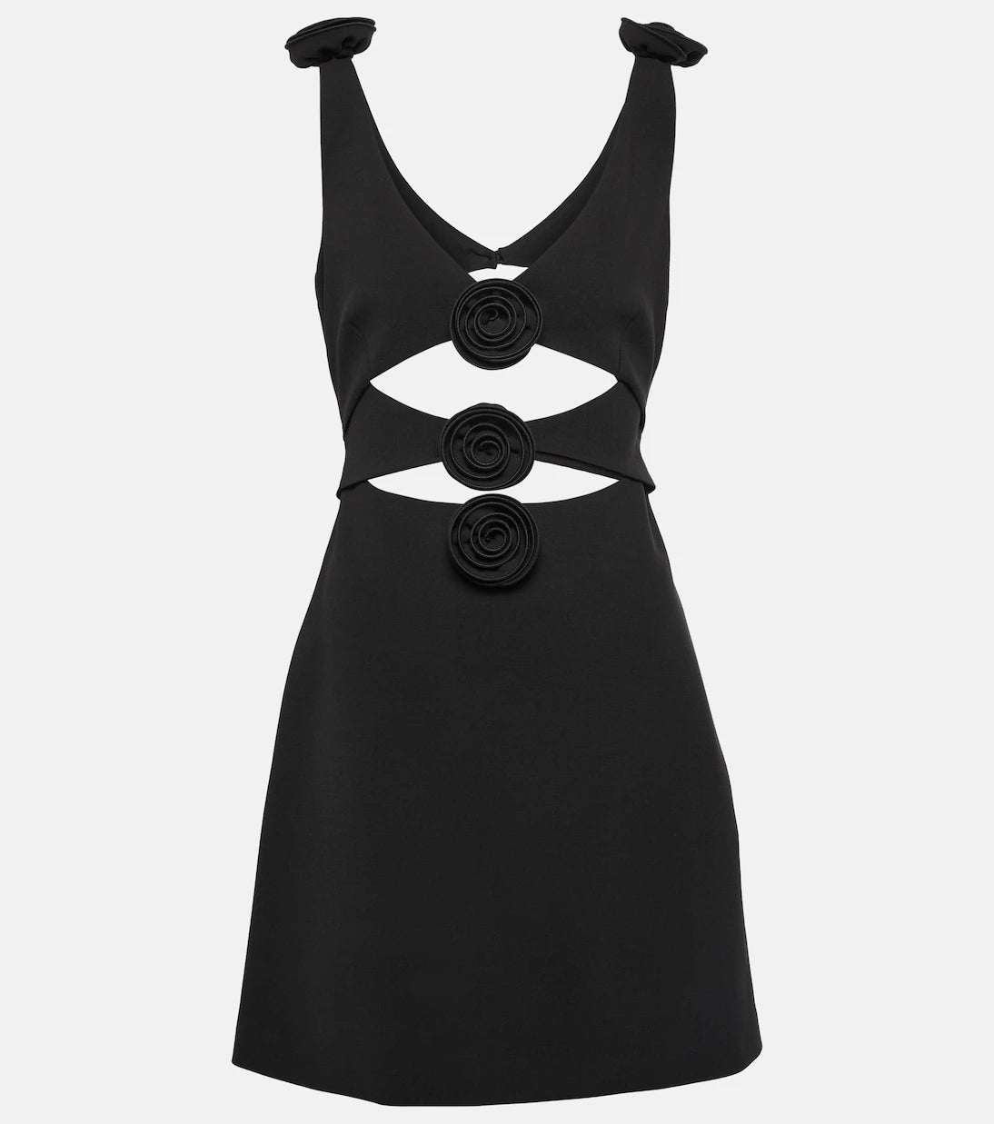 Magda Butrym - Floral-appliqué cutout wool-blend minidress