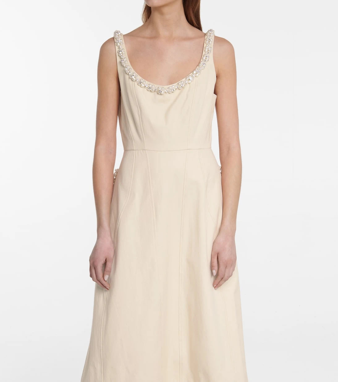 Simone Rocha - Embellished cotton midi dress