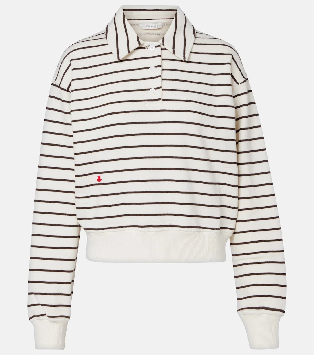 JW Anderson - Cropped striped cotton polo sweater