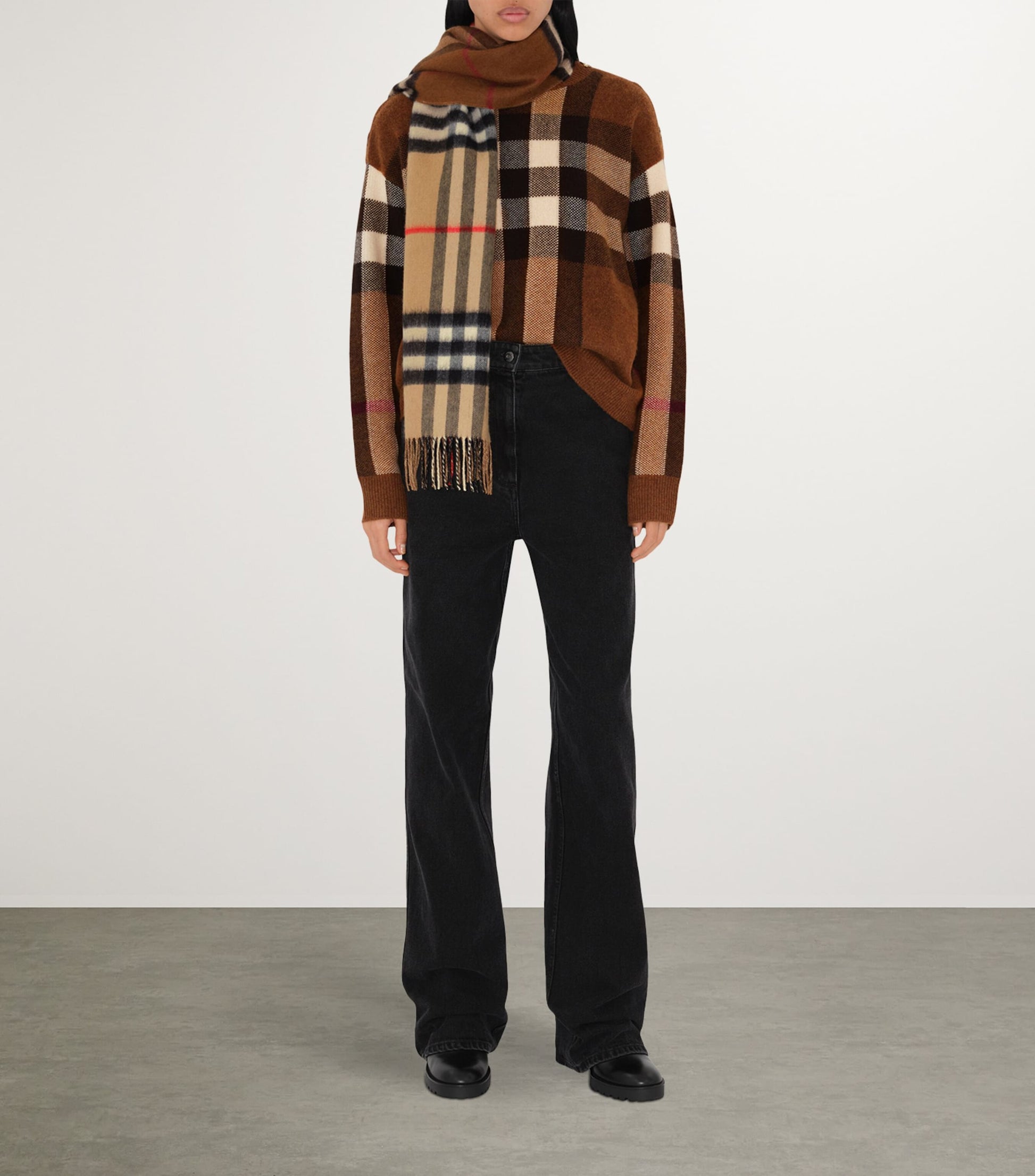 Burberry Cashmere Contrast Check Scarf