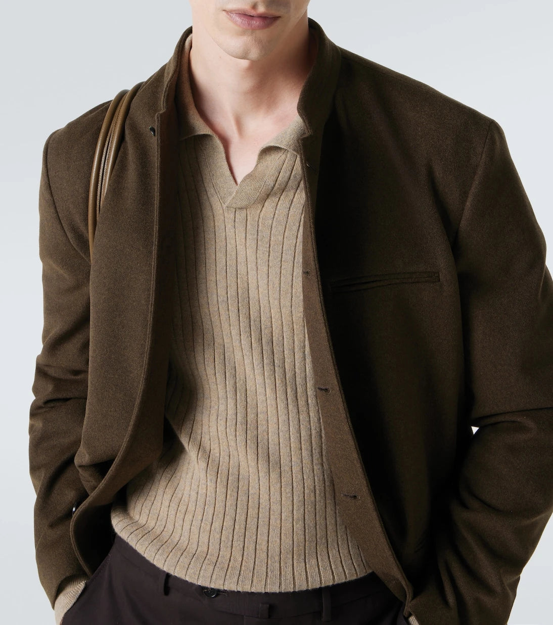 Loro Piana - Ribbed-knit cashmere polo sweater
