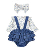 Cotton Bodysuit, Bloomers and Headband Set (1-9 Months)