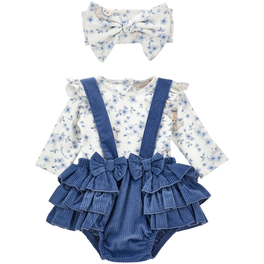 Cotton Bodysuit, Bloomers and Headband Set (1-9 Months)