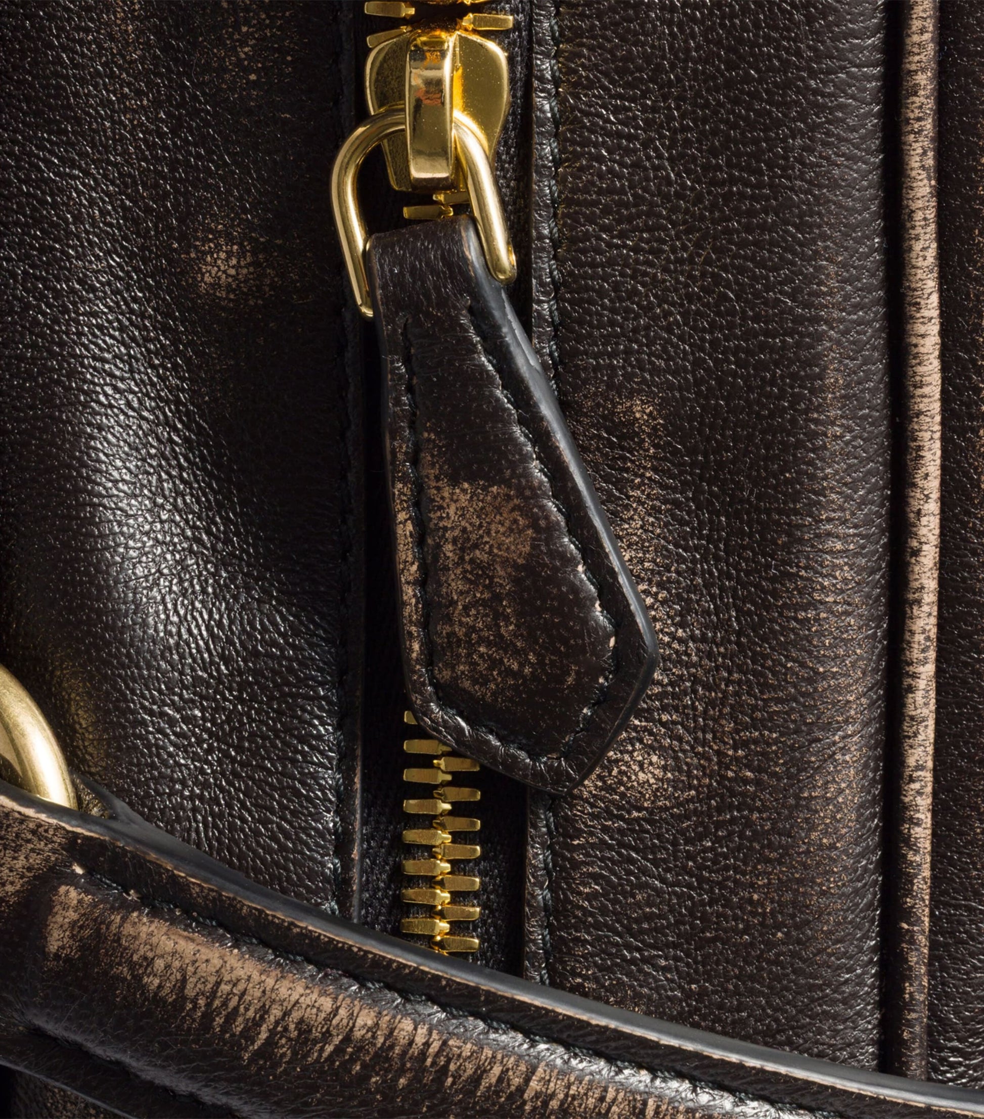 Nappa Leather Pocket Top-Handle Bag