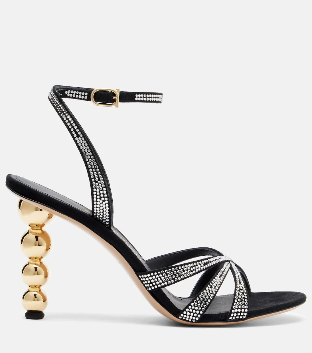 Ferragamo - 90 crystal-embellished suede sandals