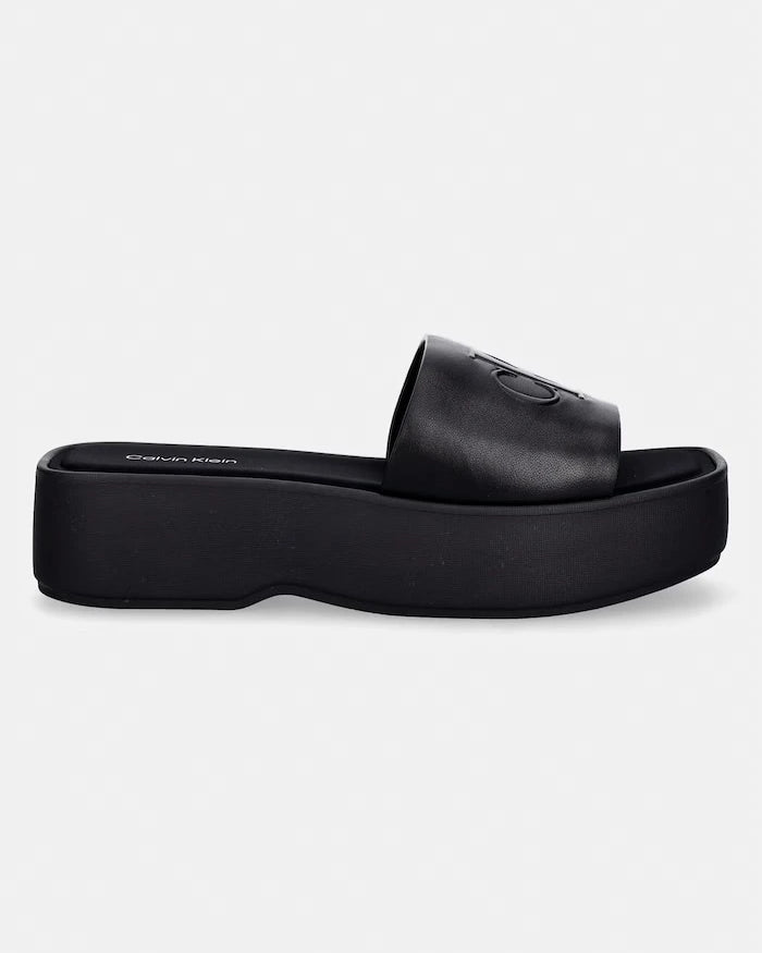 Calvin Klein Kadın Deri Terlik FLATF SNDL LTH MG