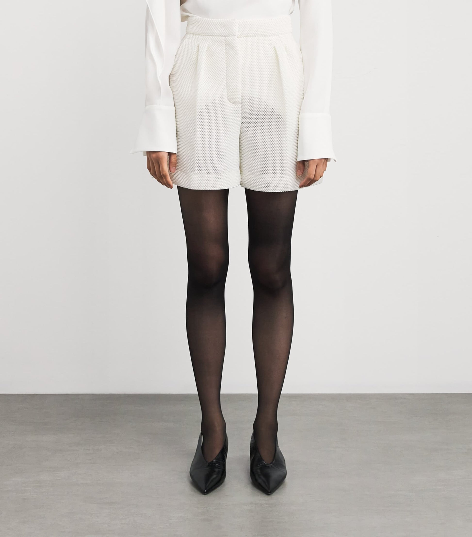Max Mara White Mesh Jersey Shorts