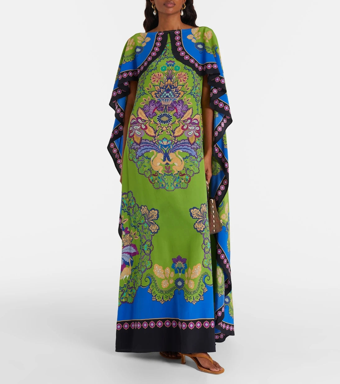 La DoubleJ - Magic printed caped silk maxi dress