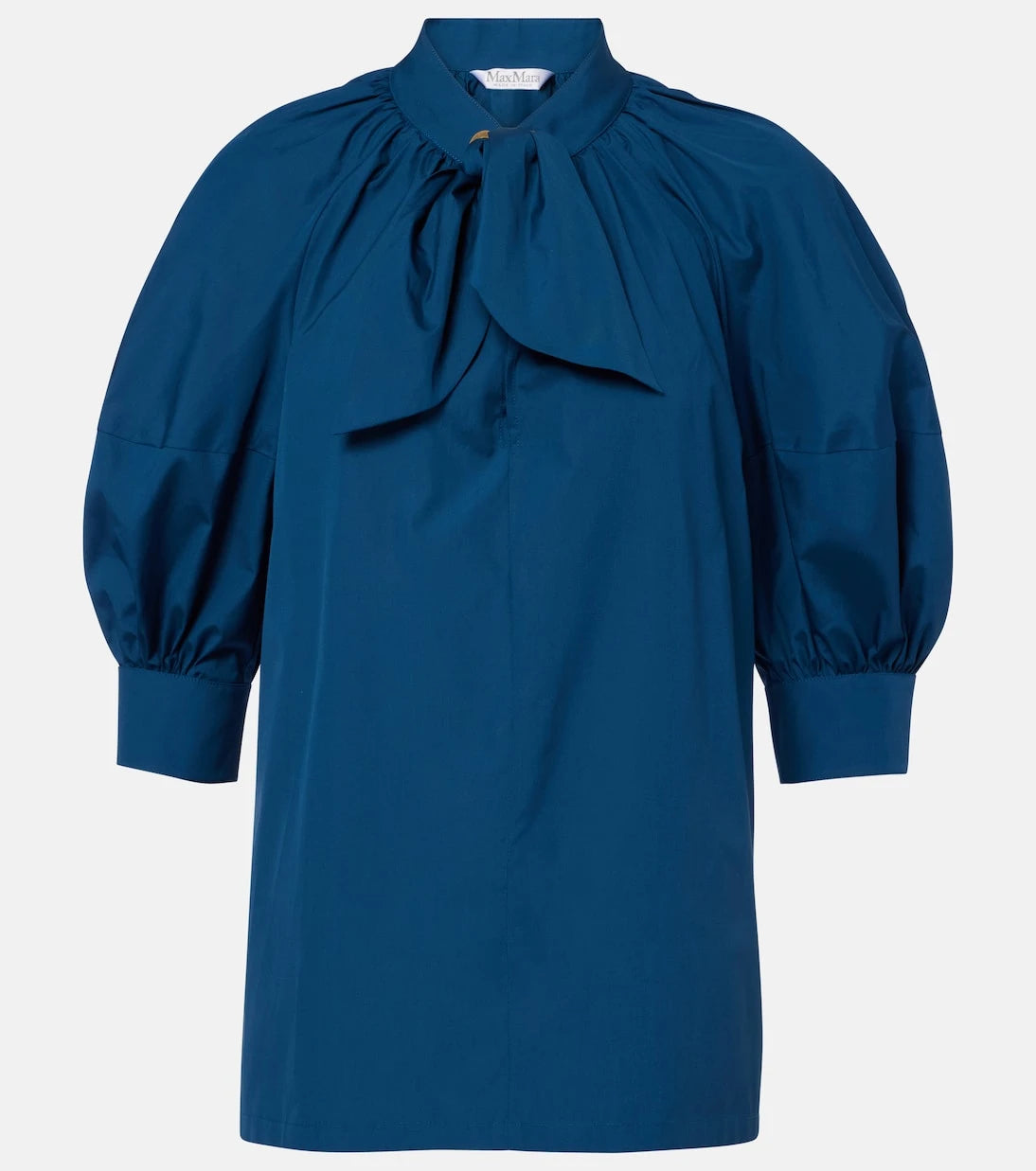 Max Mara - Tie-neck cotton poplin blouse