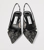 Jimmy Choo Multi Amita 45 Lace-Leather Slingback Pumps