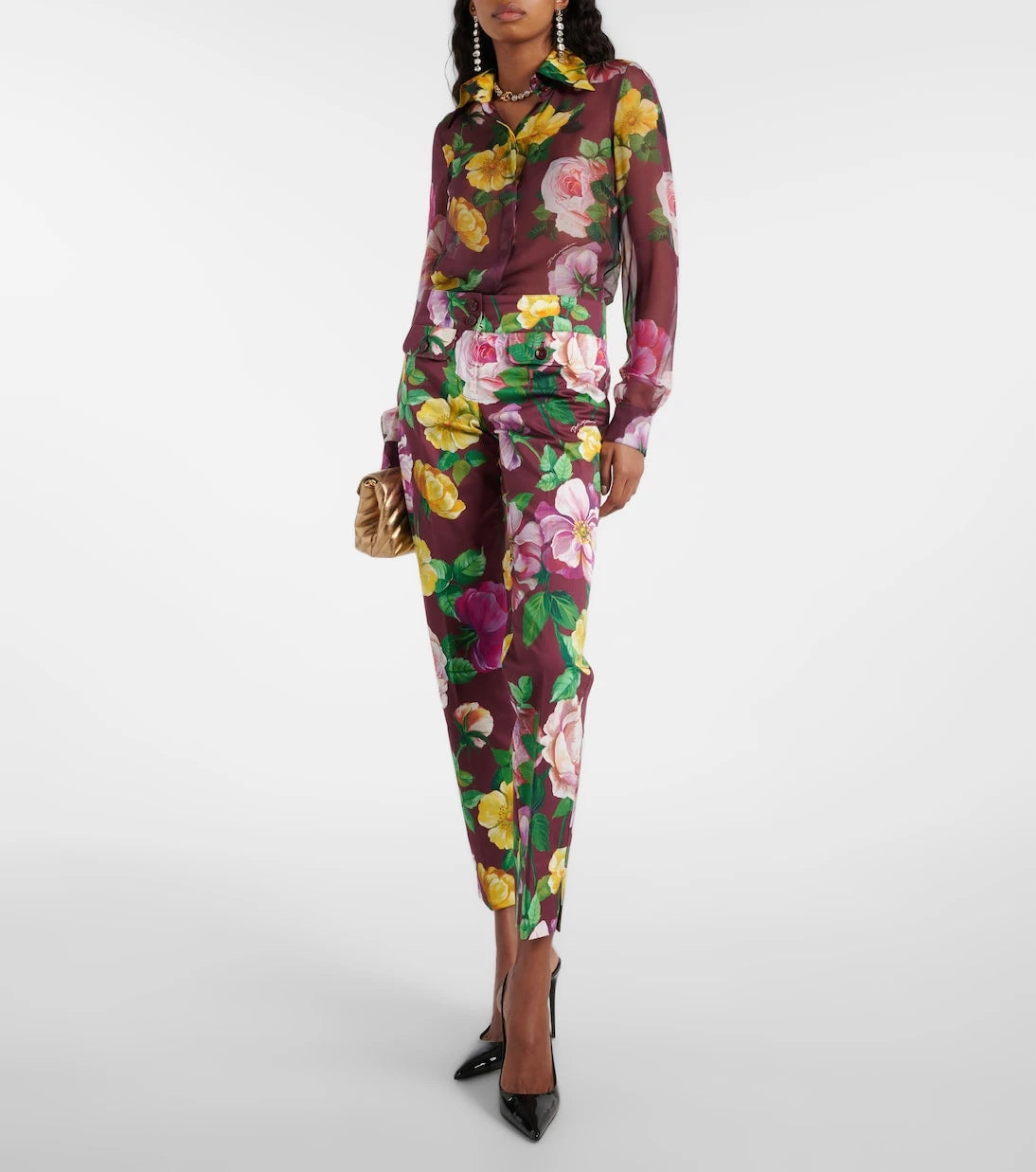 Dolce&Gabbana - Floral low-rise cotton-blend pants