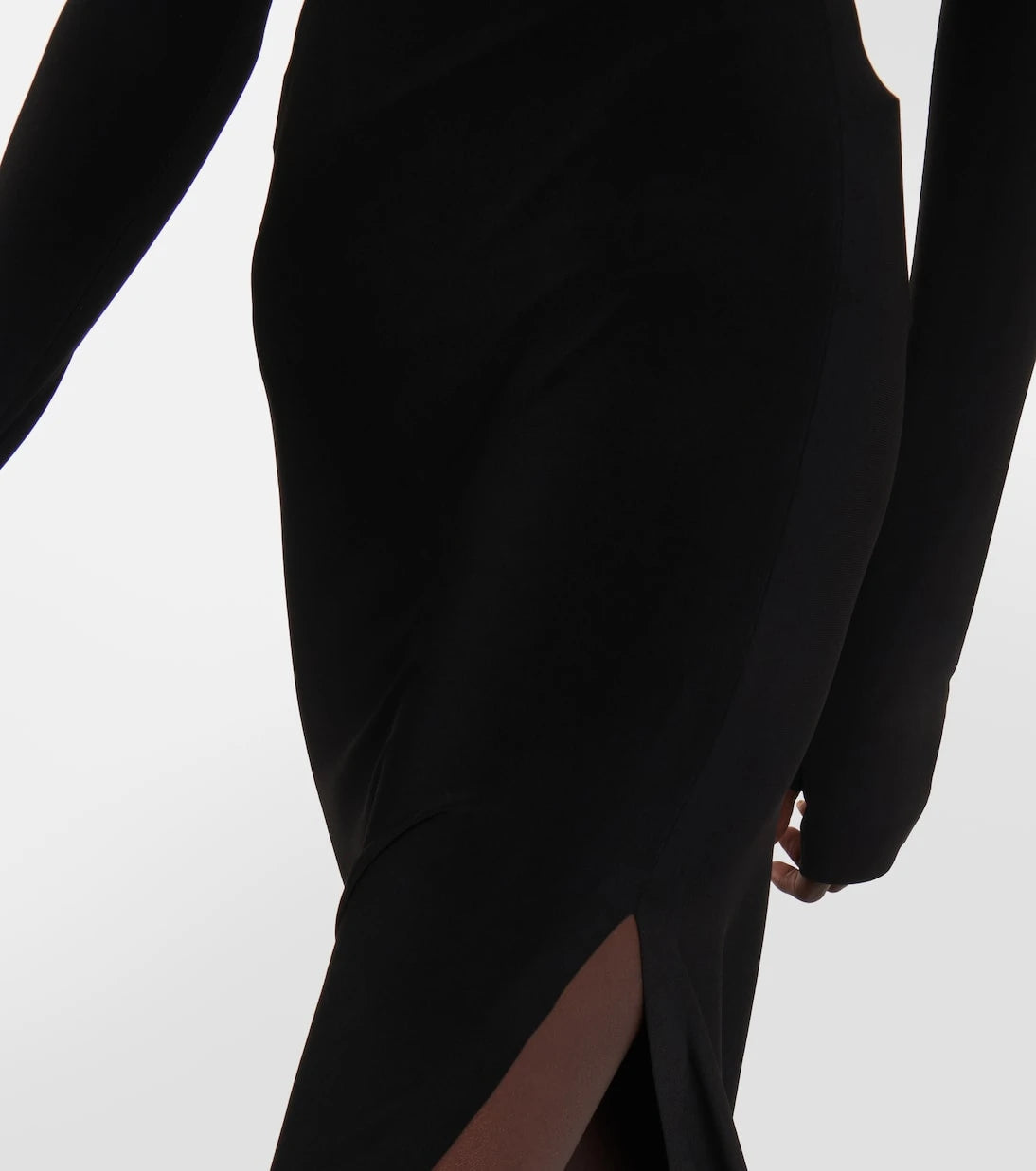 Norma Kamali - Side-slit jersey maxi skirt