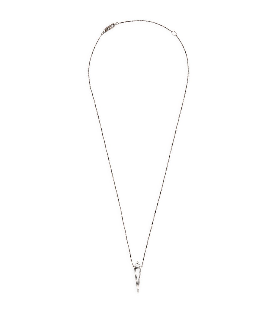 Eva Fehren Blackened White Gold and Diamond Dagger Necklace