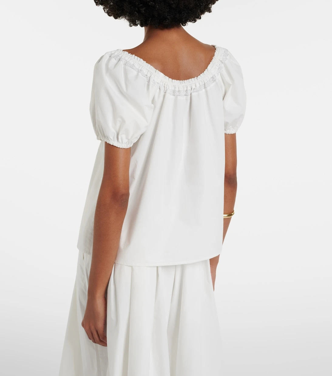 Faithfull - Galle lace-trimmed cotton top