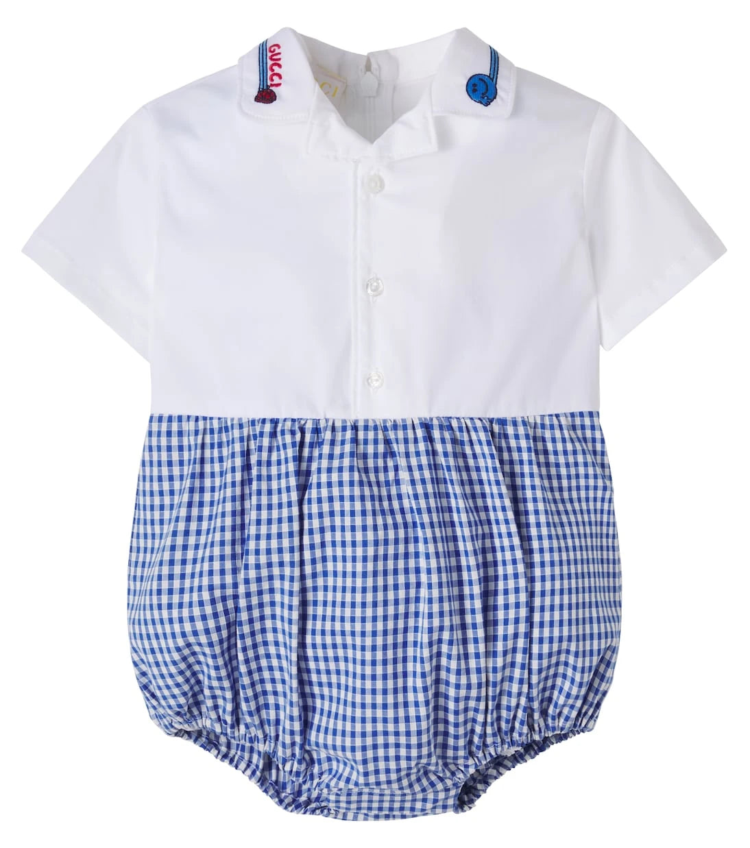 Gucci Kids - Baby checked cotton-blend playsuit