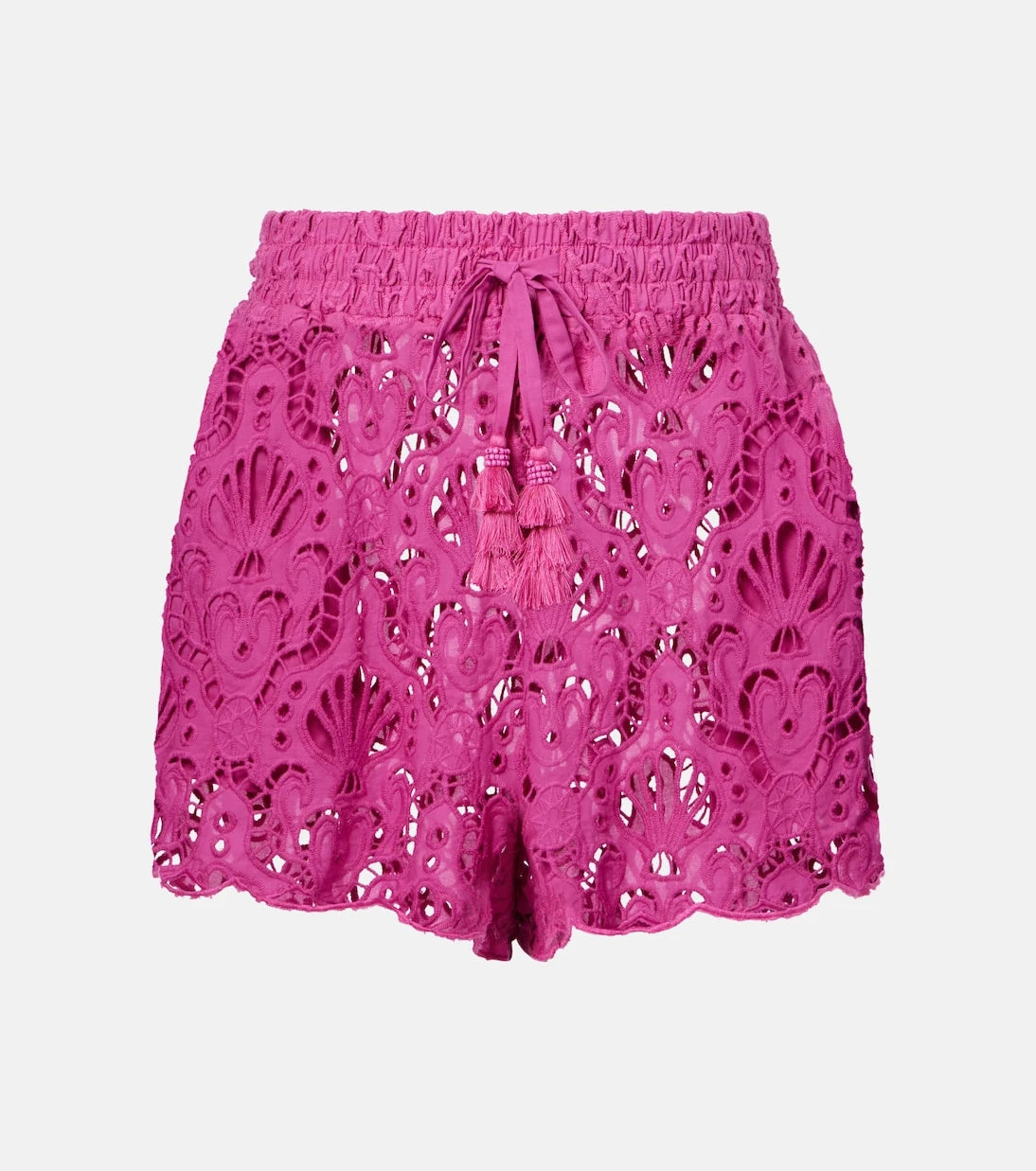 Farm Rio - High-rise cotton lace shorts
