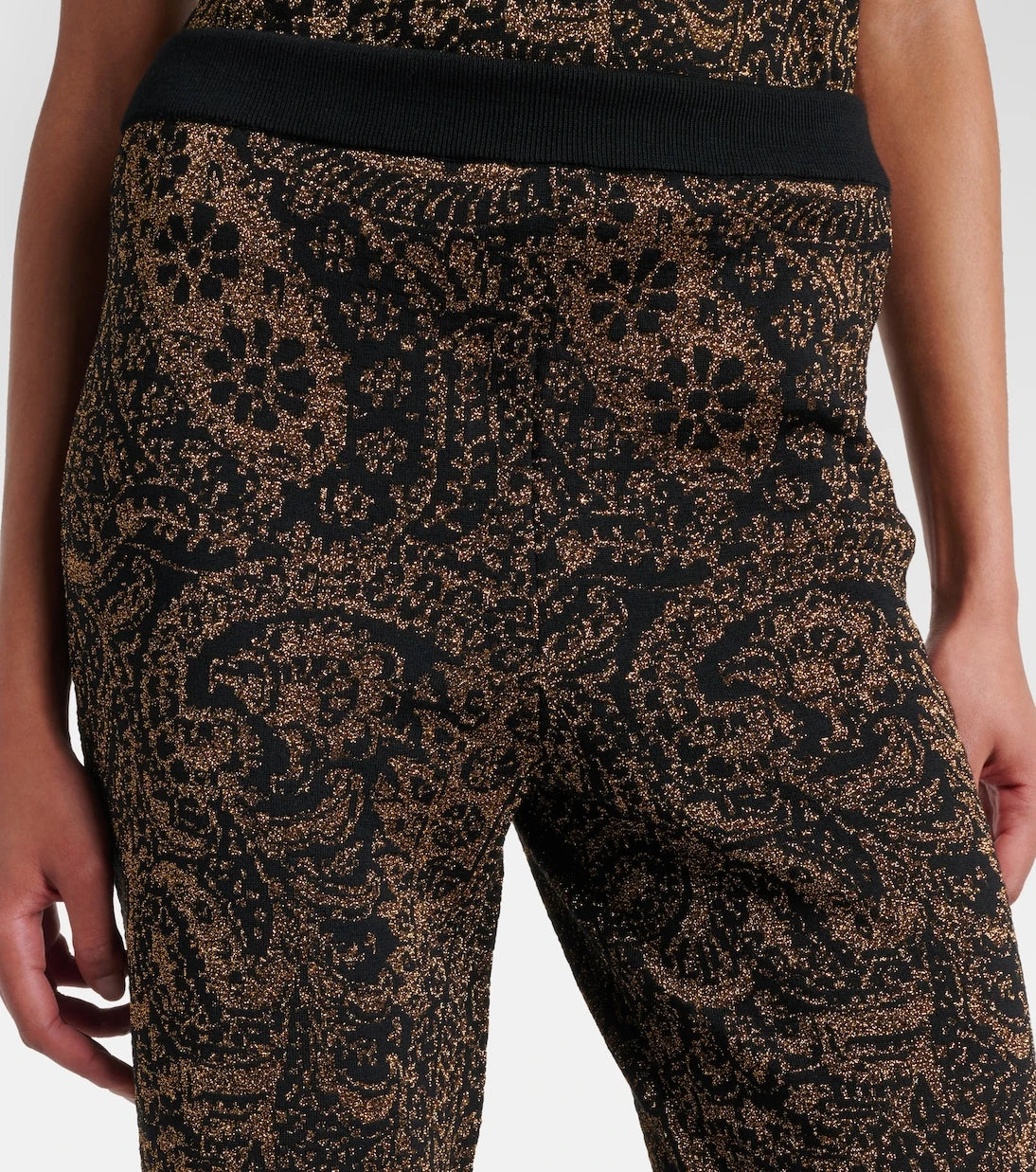 Etro - Paisley wool-blend lamé flared pants