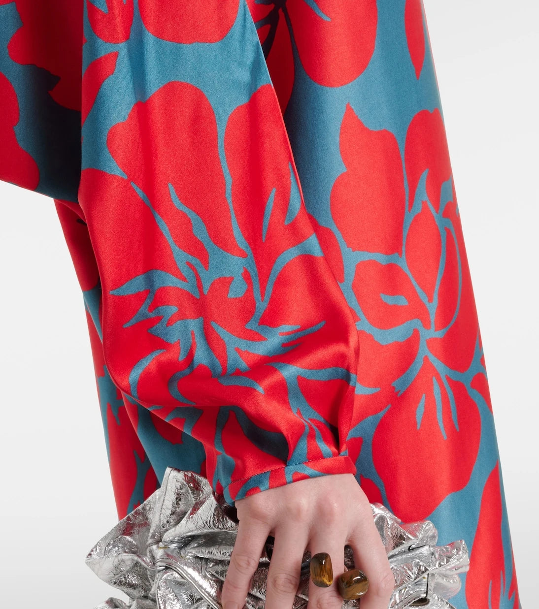 Dries Van Noten - Floral satin midi dress