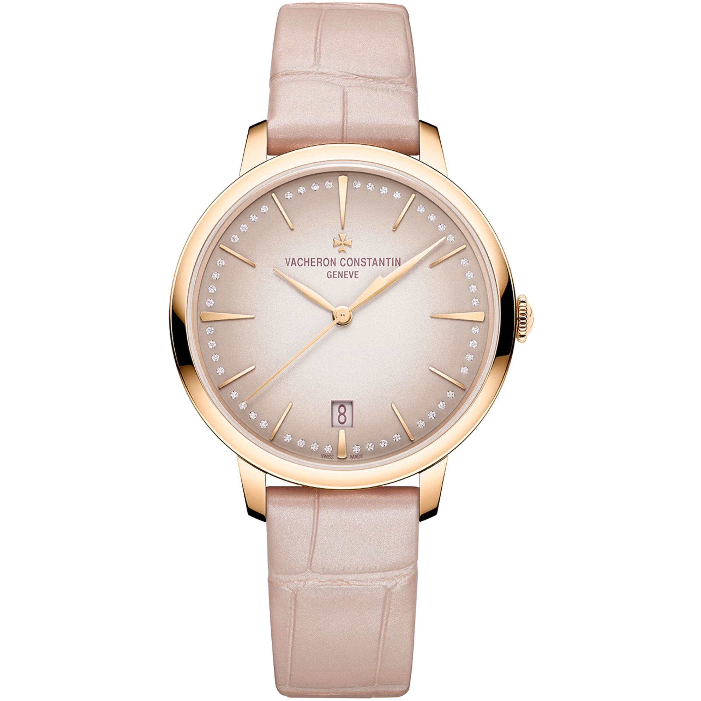 Rose Gold and Diamond Patrimony Self-Winding Watch 36.5mm