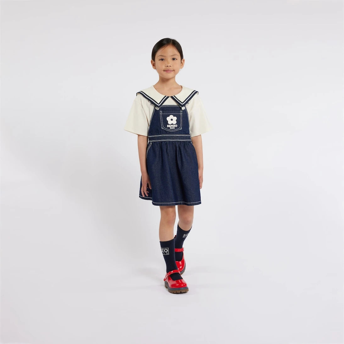 Kenzo Kids - Logo embroidered denim dress
