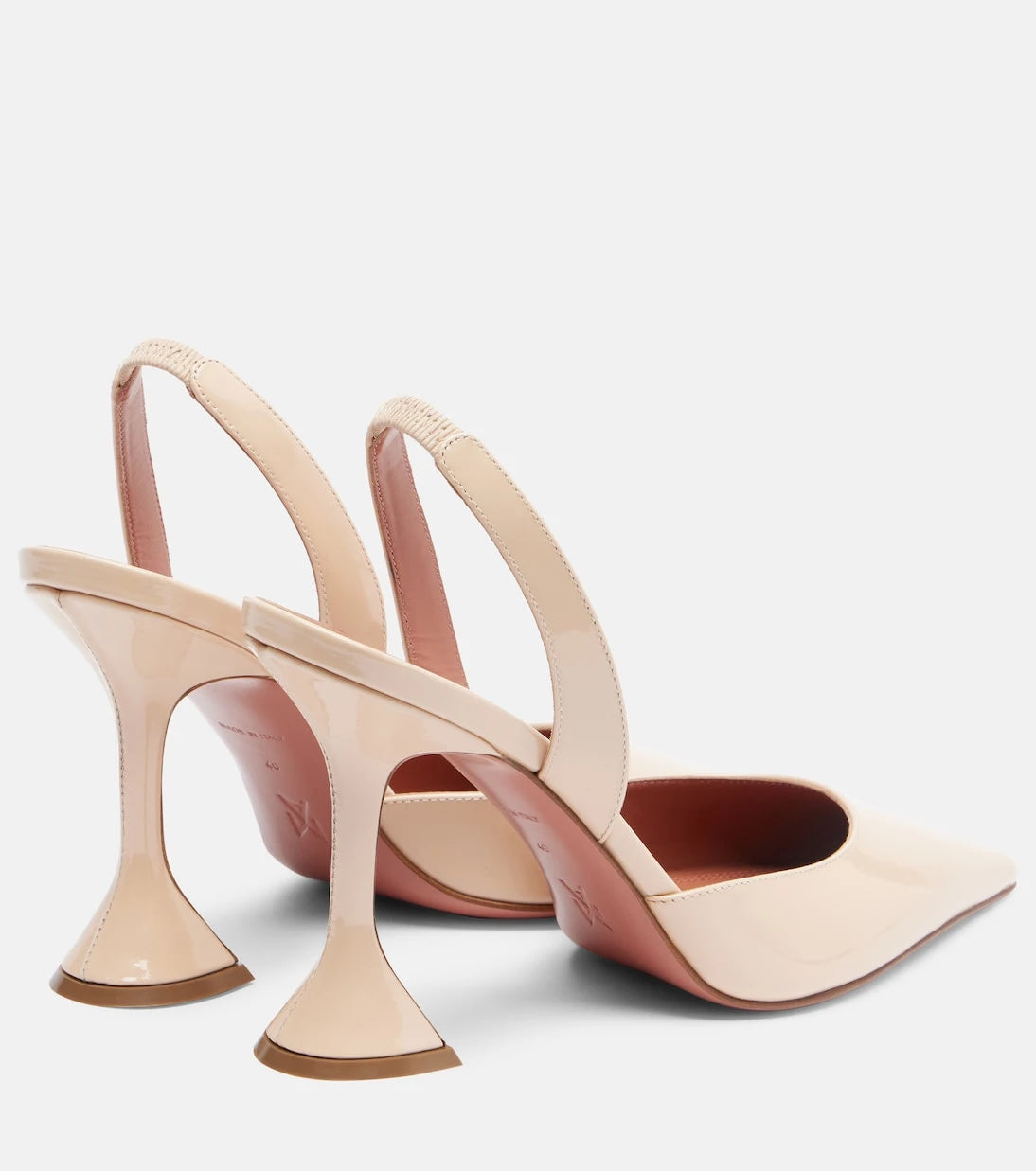 Amina Muaddi - Holli 95 patent leather slingback pumps