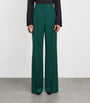 Green Virgin Wool Wide-Leg Trousers