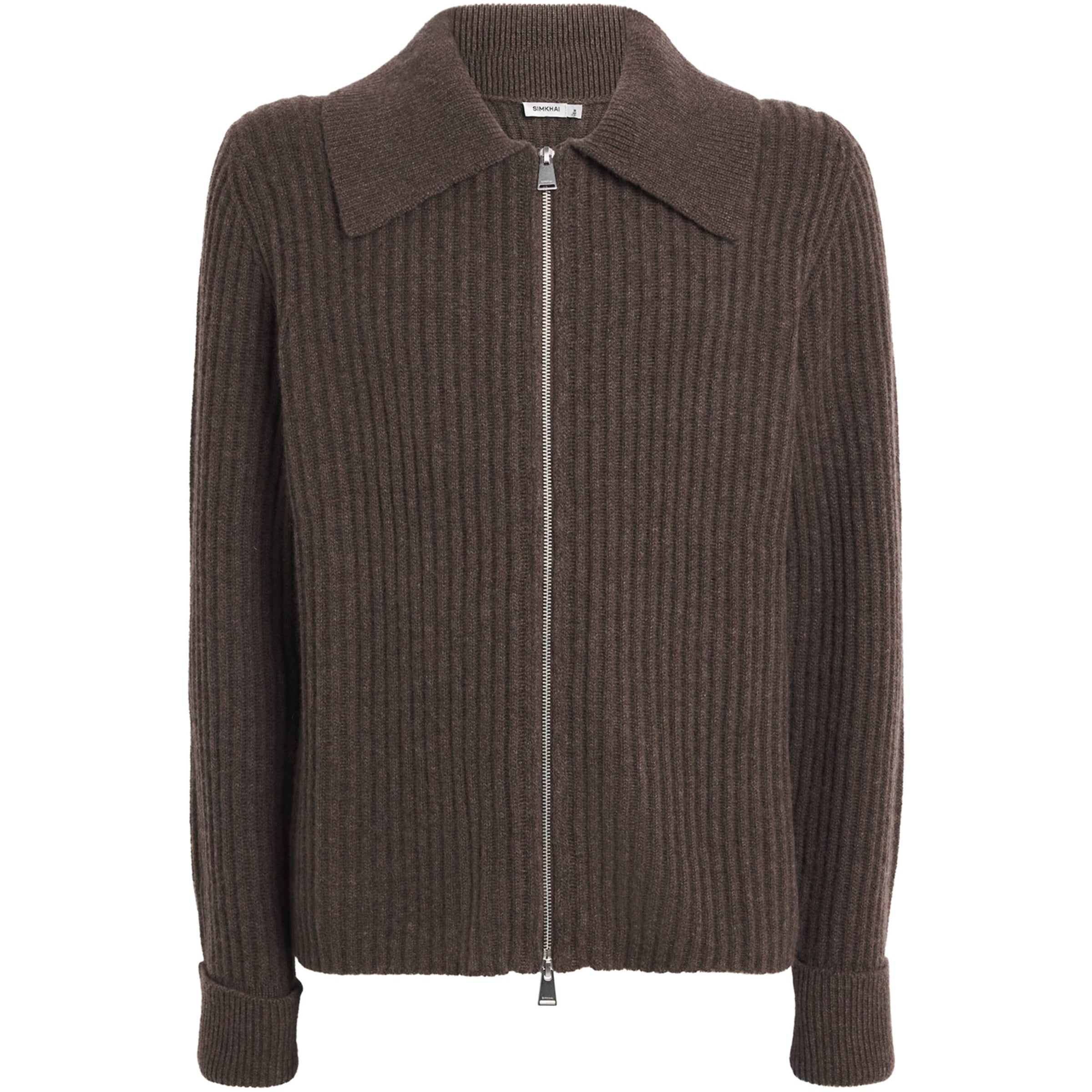 Brown Cashmere Geoff Zip-Up Jacket