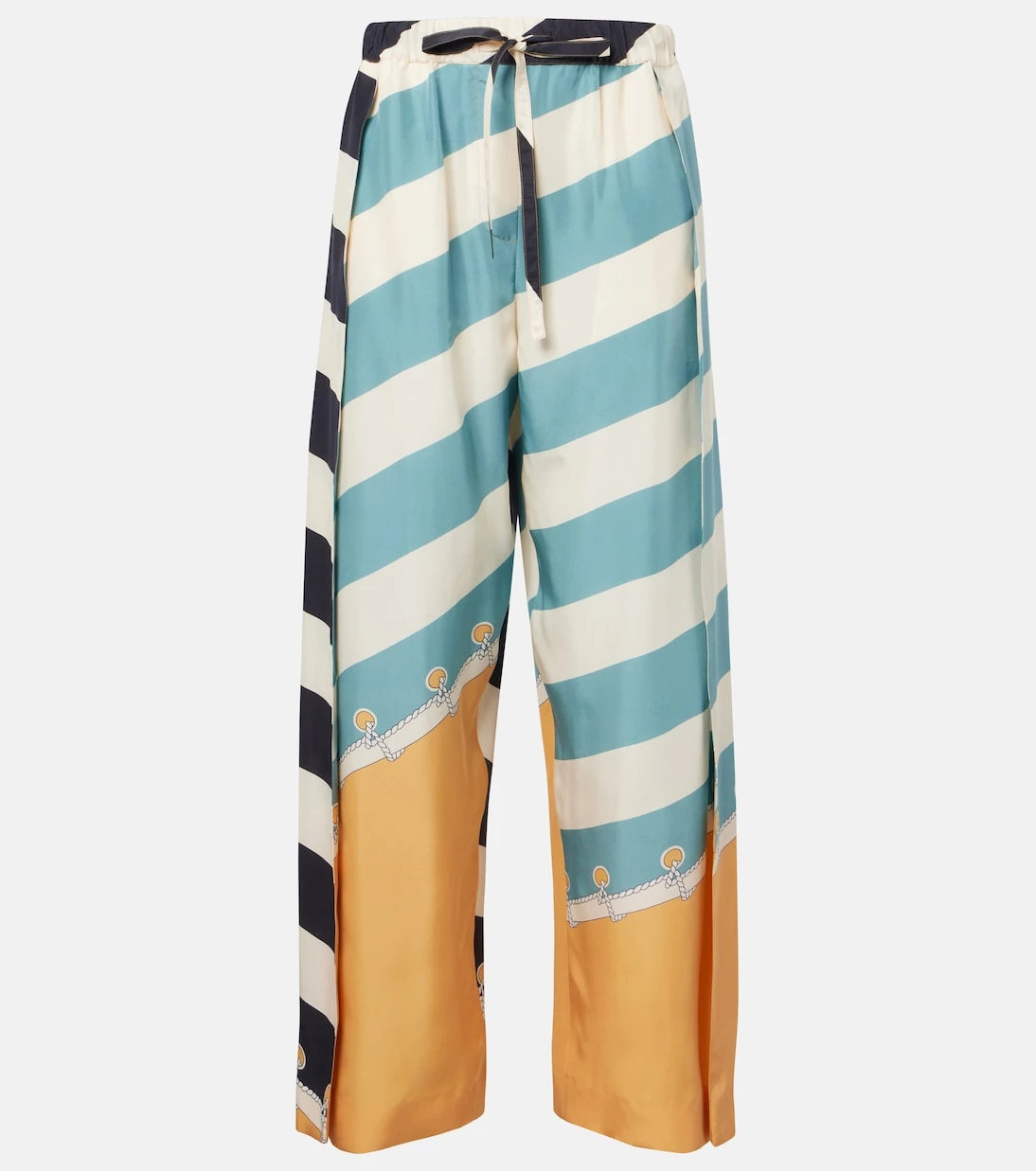 Loewe - Printed silk wide-leg pants