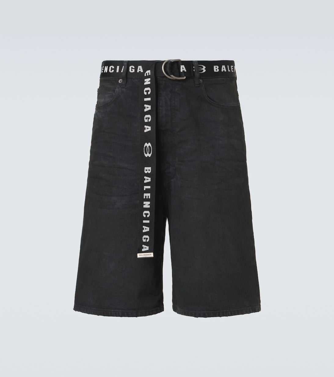 Balenciaga - شورت برمودا دينم بحزام يونيتي
