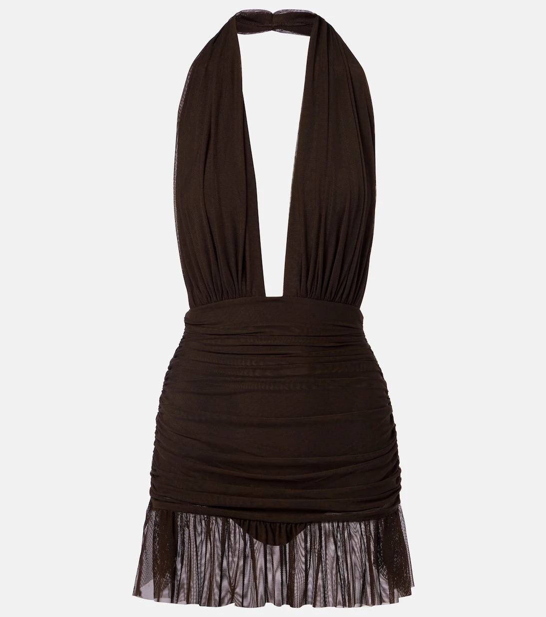 Norma Kamali - Halterneck ruched minidress