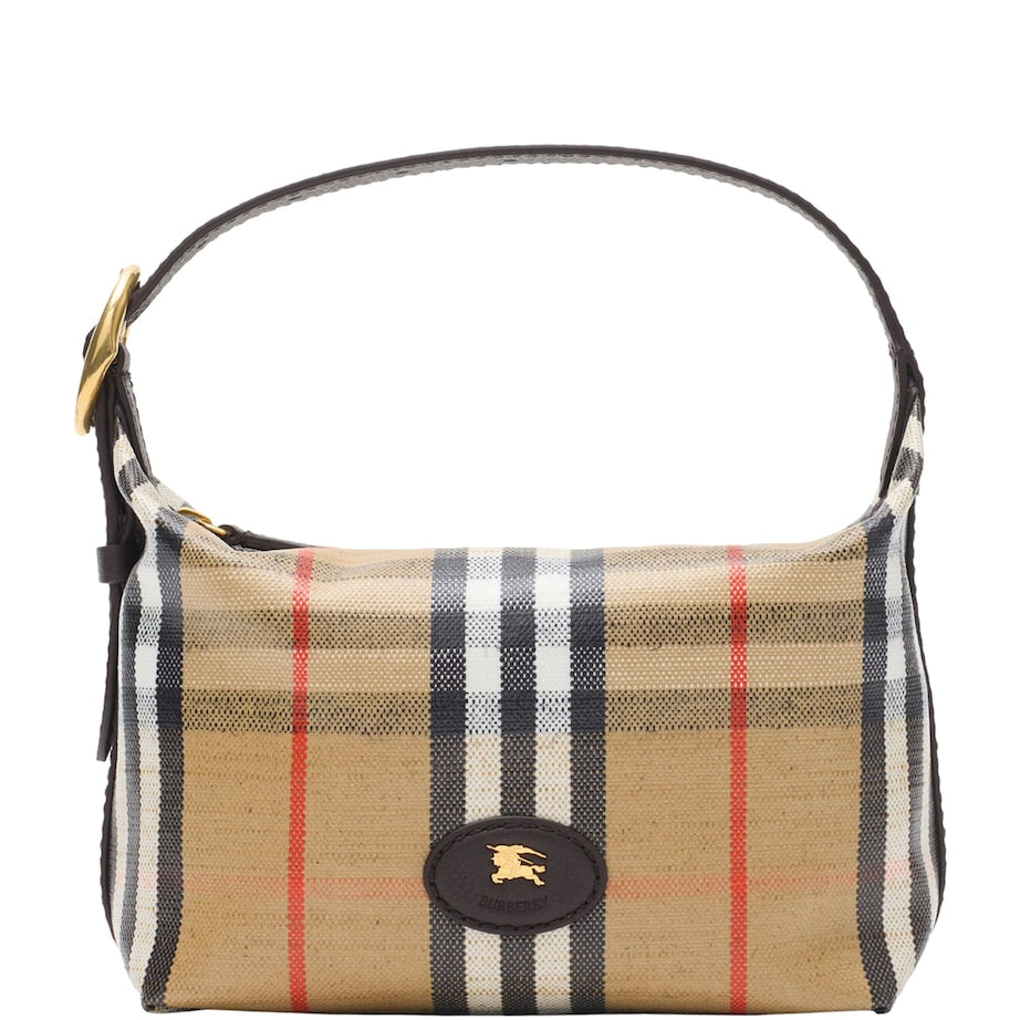 Burberry Leather Check Shoulder Bag
