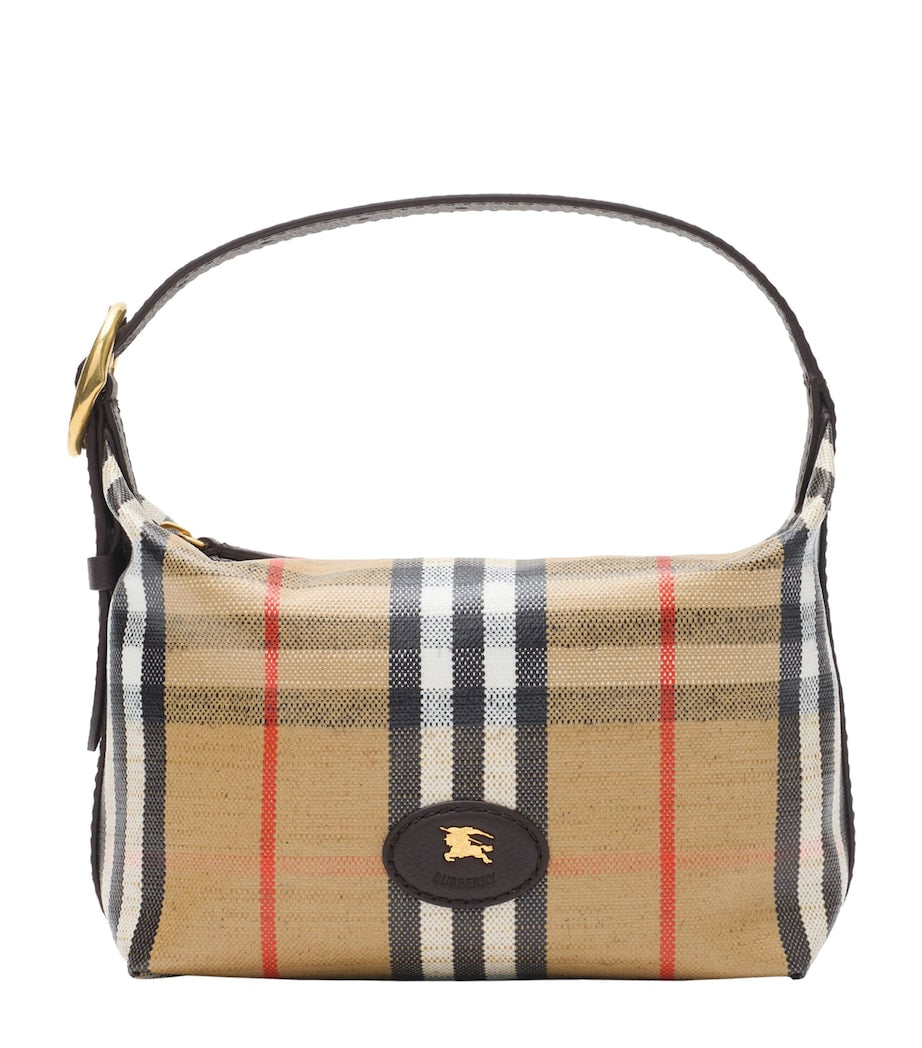 Burberry Leather Check Shoulder Bag