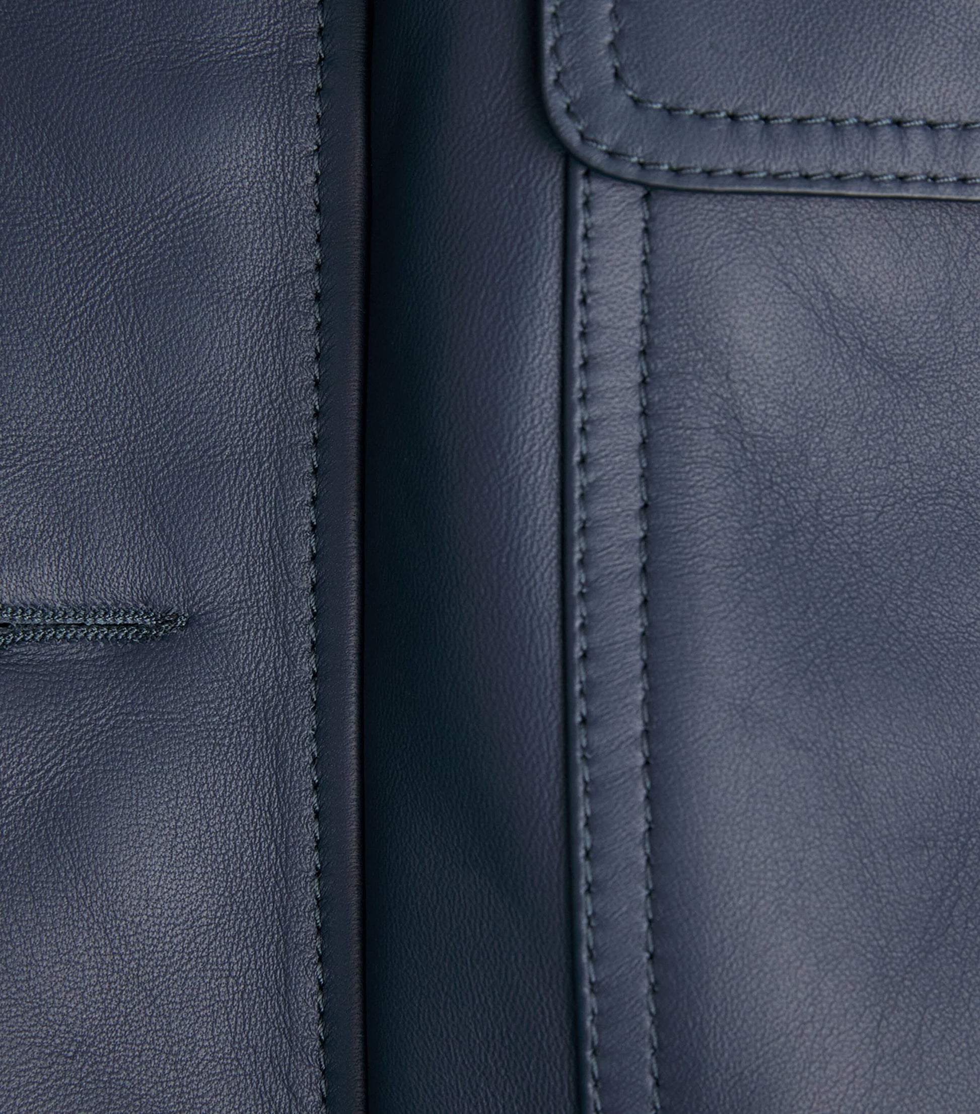 Blue Leather 75 Bomber Jacket