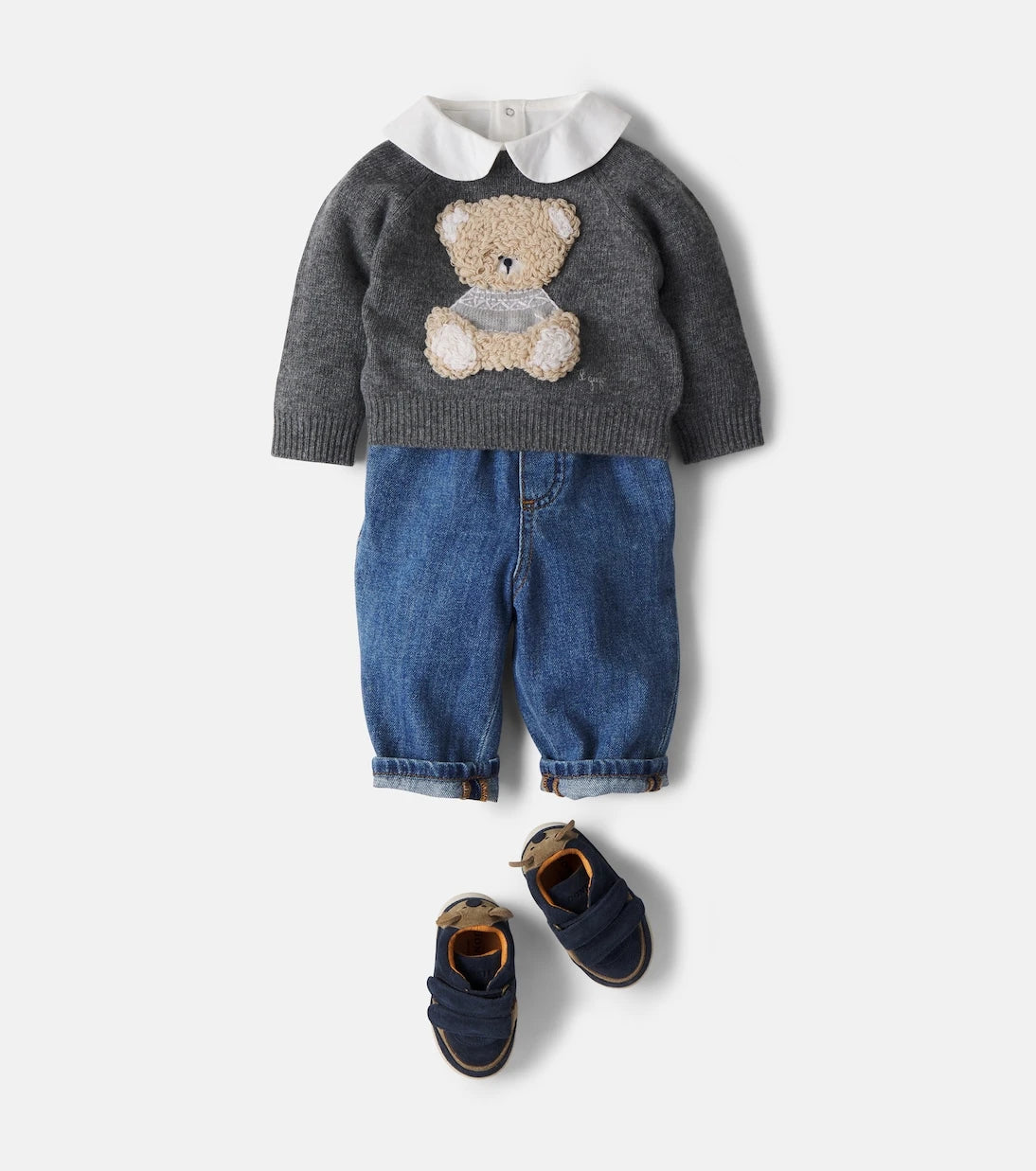 Il Gufo - Baby embroidered virgin wool sweater