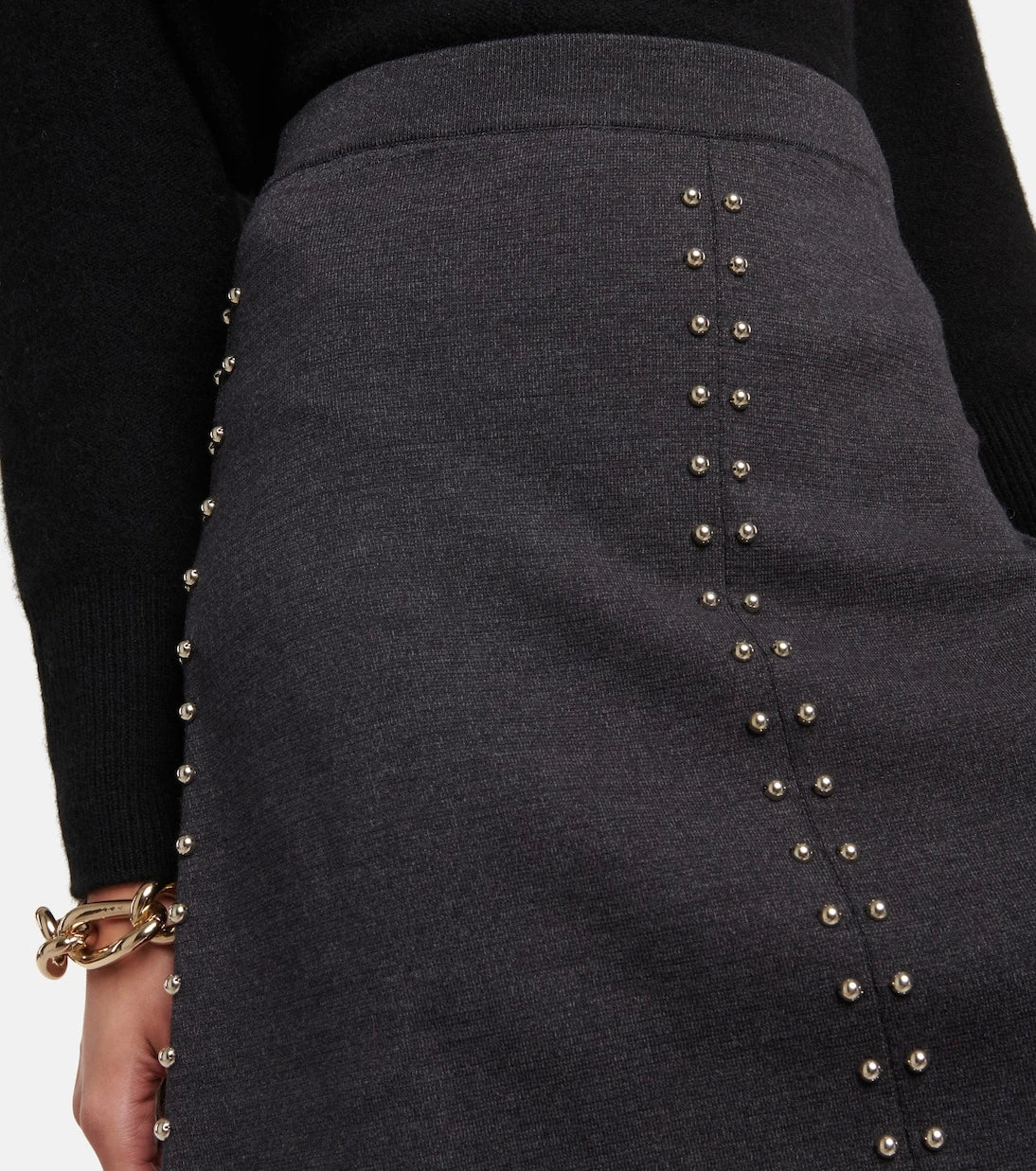 تنورة قصيرة بتطريز براما من مزيج صوف من S Max Mara