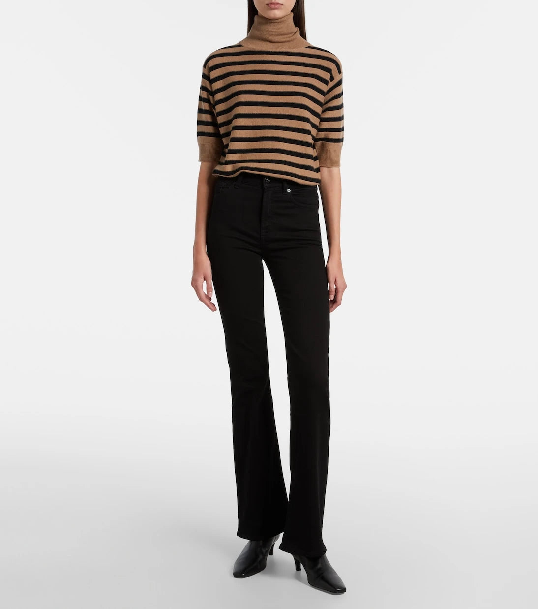 7 For All Mankind - بنطلون جينز ليجي بقصة بوت كات سوهو متوسط الارتفاع