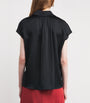 Vince Black Ruched-Back Button-Up Blouse