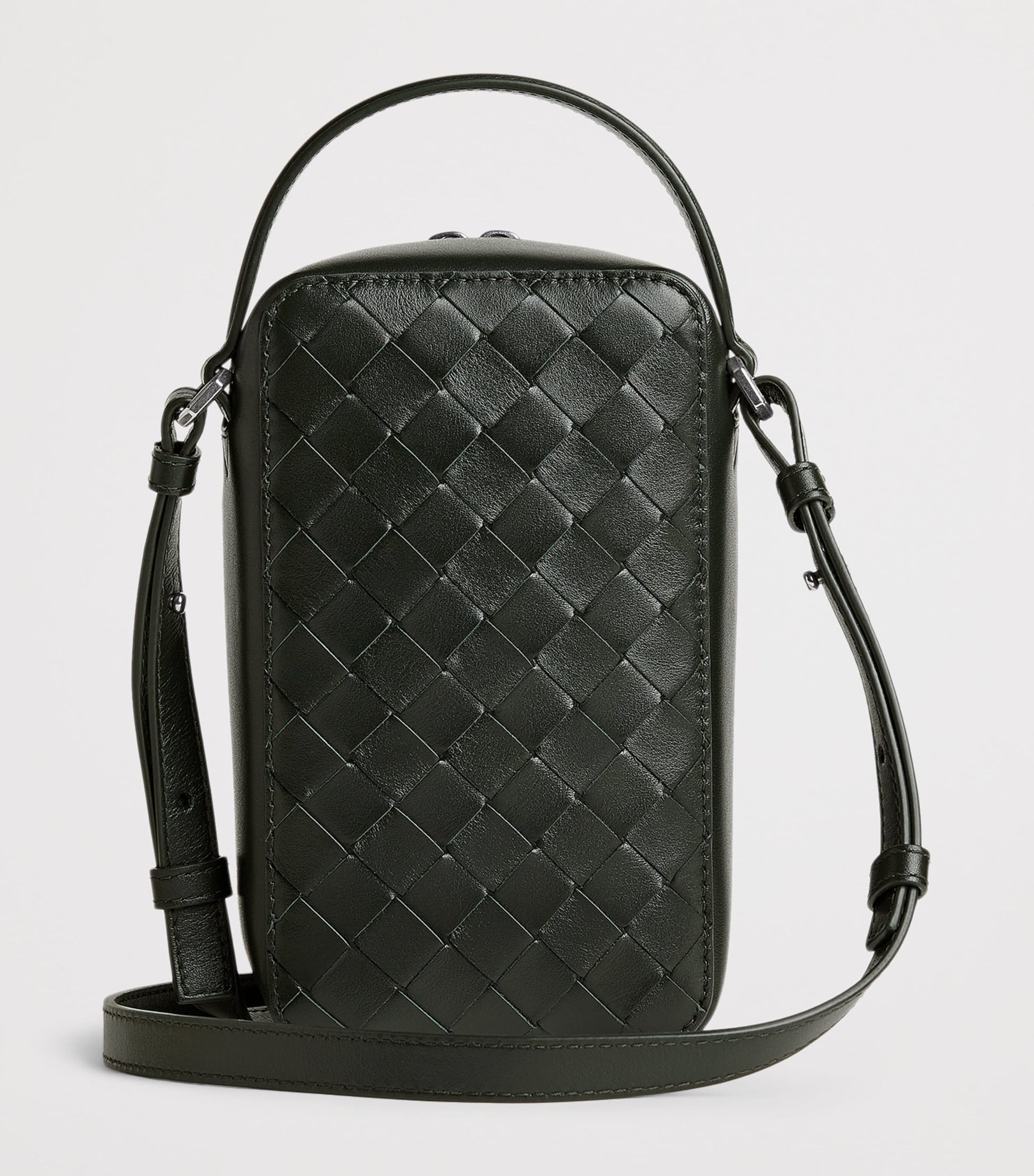 Bottega Veneta Leather Intrecciato Getaway Phone Pouch
