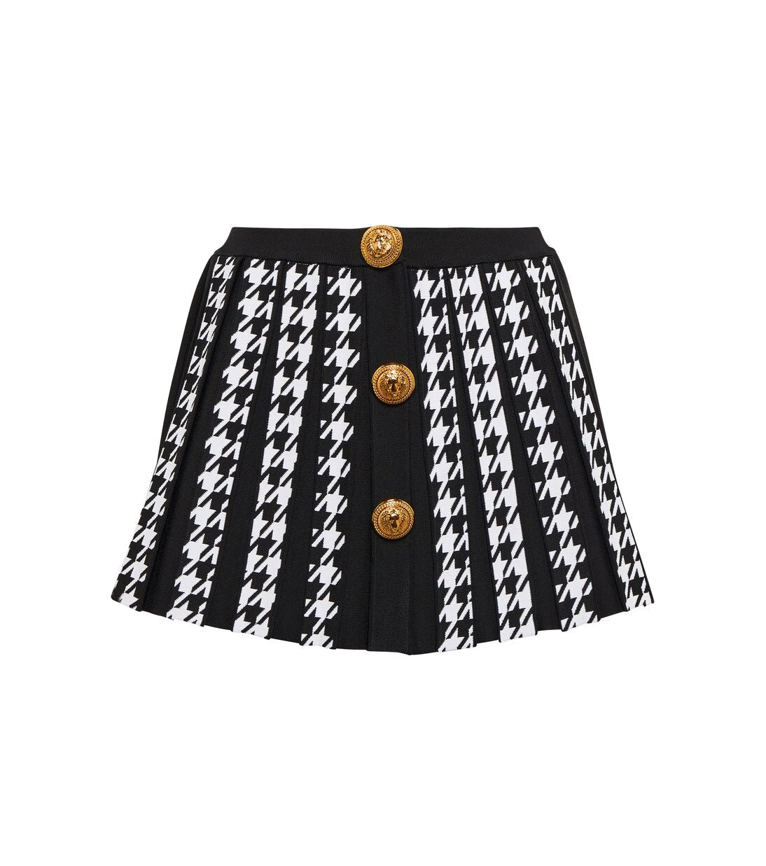 Balmain - Houndstooth pleated miniskirt