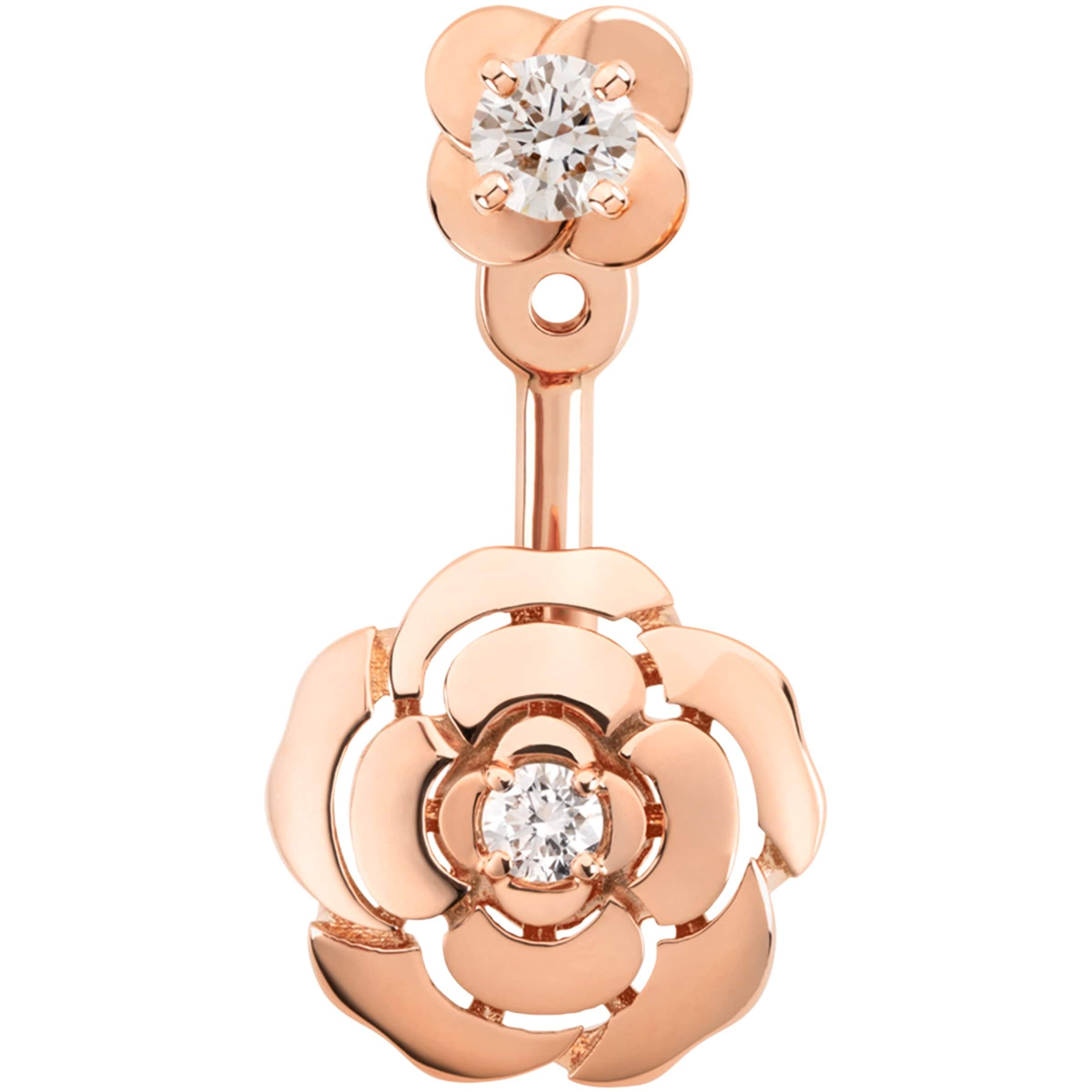 CHANEL Rose Gold and Diamond Camélia Single Earring