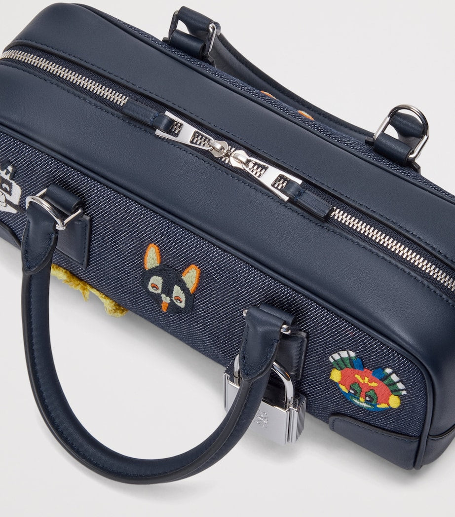 LOEWE x Louis Wain Denim Amazona 23 Top Handle Bag